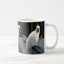 Cockatoo at breakfast coffee mug