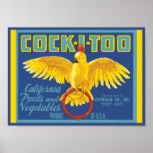 Cockatoo California Fruit and Vegetable Print