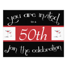 Cocktail 50th Birthday Party Invitations