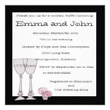 Cocktail Buffet in Black and White Invitations