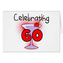 Cocktail Celebrating 60 Tshirts and Gifts Greeting Card