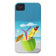 Cocktail in a Coconut iPhone 4 Case