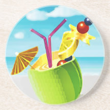 Cocktail in a Coconut Coasters