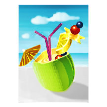 Cocktail in a Coconut Personalised Announcement