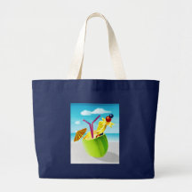 Cocktail in a Coconut Tote Bags
