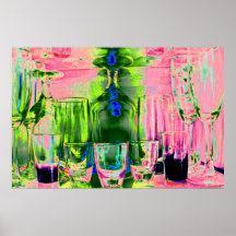 Cocktail Shot and Wine Glasses - Style 1 Print