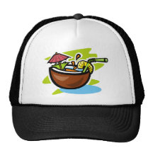 Coconut 2 Tropical Fruit Drink Mesh Hats
