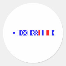 Code Flag Samantha Round Sticker