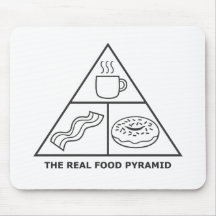 Coffee, Bacon, Doughnuts = Best Food Pyramid Mouse Pad
