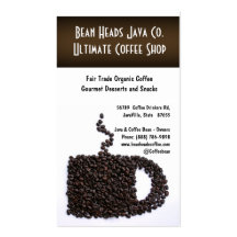 Coffee Beans Mug Shape Coffee Shoppe Business Card Template
