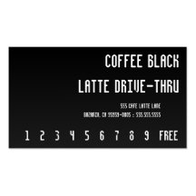 Coffee Black Re-Text Punchcard Business Card