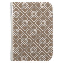 Coffee Brown Geometric Pattern Cases For Kindle