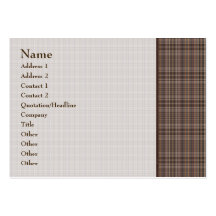 Coffee Brown Plaid Pattern Business Cards