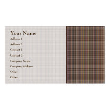 Coffee Brown Plaid Pattern Business Cards