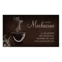 Coffee Club Business Card Brown with Flower