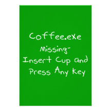 Coffee.exe missing- Geek computer humour Invitations