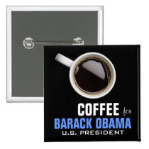 Coffee for Obama buttons