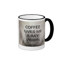 COFFEE GIVES ME X-RAY VISION COFFEE MUGS