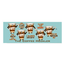 Coffee Heckler Humour posters