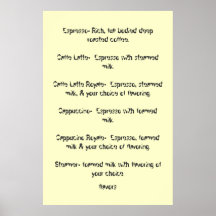 coffee house menu print