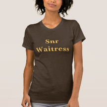 Coffee House Snr Waitress T Shirt. Brown and Mocha