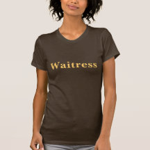 Coffee House waitress T Shirt. Brown and Mocha