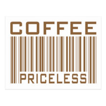 Coffee Priceless Bar Code Tees Gifts Postcards