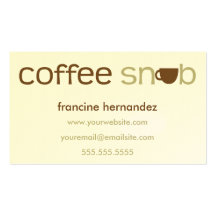 Coffee Snob Personalised Business Cards