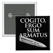 Cogito, Ergo Sum Armatus Pinback Buttons