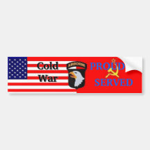 Cold War 101st Abn Proudly Served Bumper Sticker