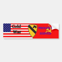 Cold War 1st Cav Proudly Served Bumper Sticker