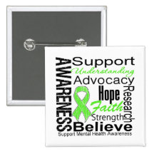 Collage - Mental Health Awareness Pinback Buttons