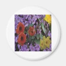 Collaged Floral Bouquet Fridge Magnets