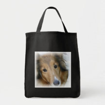 Collie Dog Grocery Tote Bag