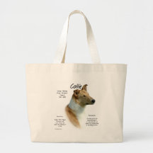 Collie (sable smooth) History Design Canvas Bags