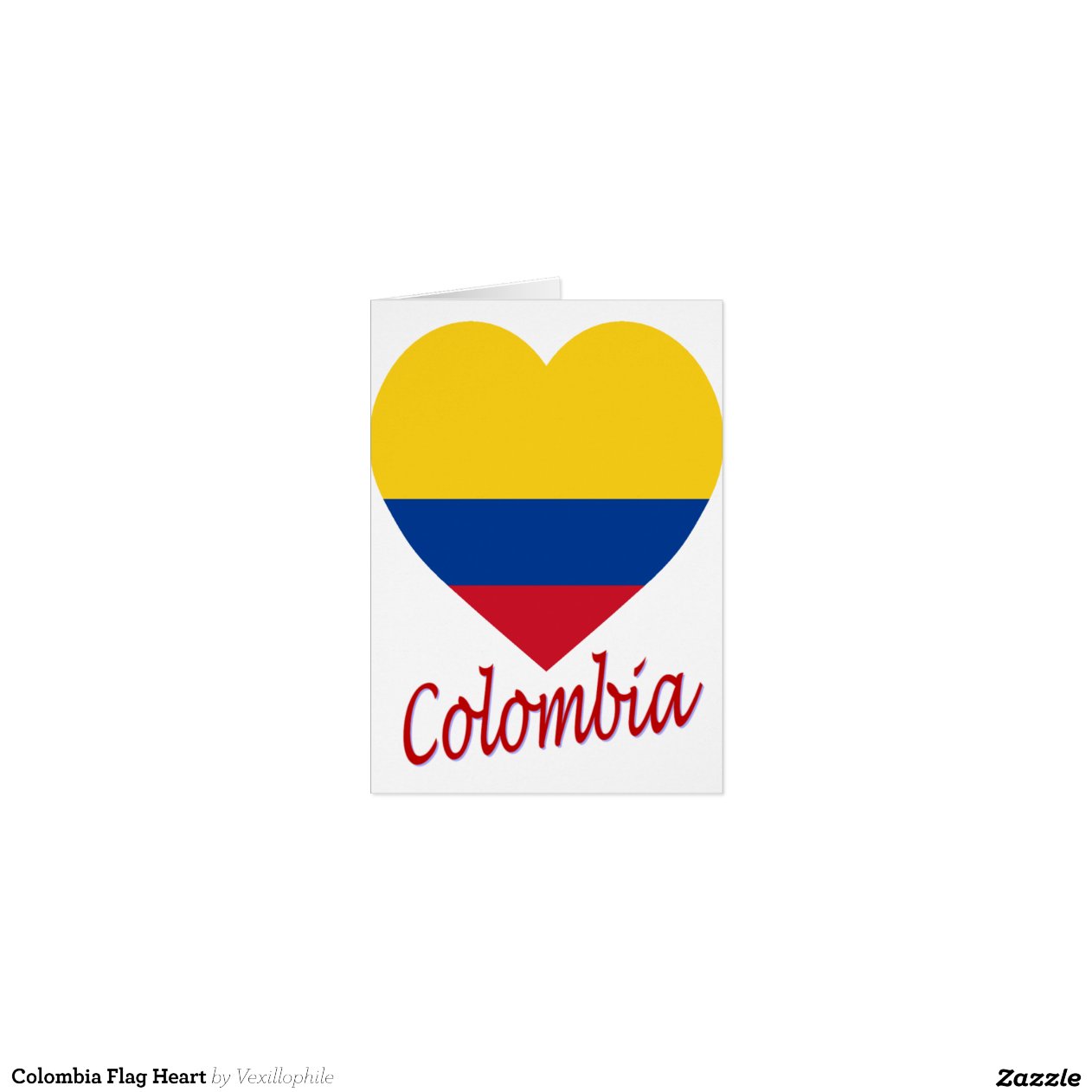 Colombia Flag Heart Greeting Card Zazzle