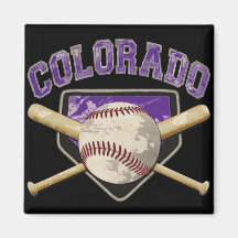 Colorado Baseball Abstract Fridge Magnets