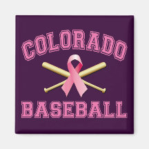 COLORADO BASEBALL PINK RIBBON MAGNETS