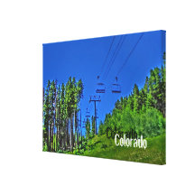 Colorado ski lift canvas wrap stretched canvas prints