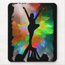 Colorburst Background with Cheerleraders Mousepads