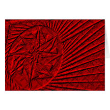Colorburst Carved in Red Concrete Card