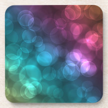 Colorful Bokeh Picture Beverage Coasters