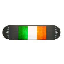 Colorful Contrast Irish Flag Skate Board