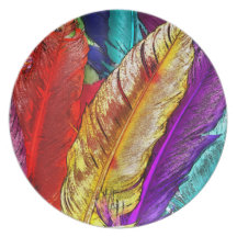 COLORFUL FEATHERS Plate