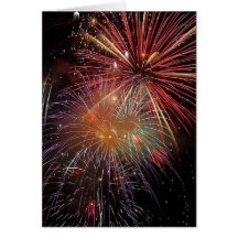 Colorful Fireworks Sparkles Greeting Card