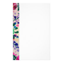 Colorful Flowers Pattern Custom Stationery