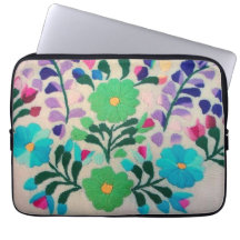 Colorful Flowers Pattern Laptop Computer Sleeve