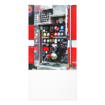 Colorful Gauges on Fire Truck Photo Card Template