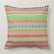 Colorful Geometric / Tribal Throw Pillow