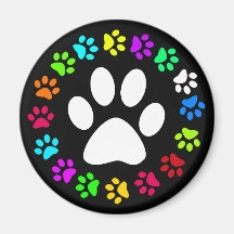 COLORFUL PAW PRINTS FRIDGE MAGNET